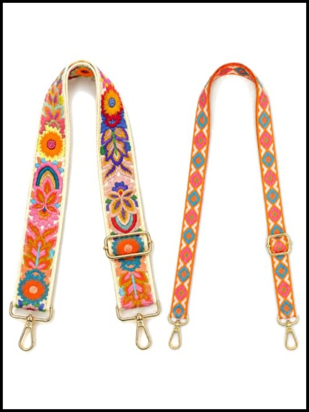 Wide Adjustable Purse Strap Replacement Embroidered Jacquard Crossbody